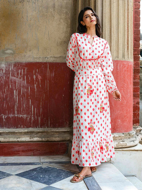 Catnep Blouse Red Dots Elephant