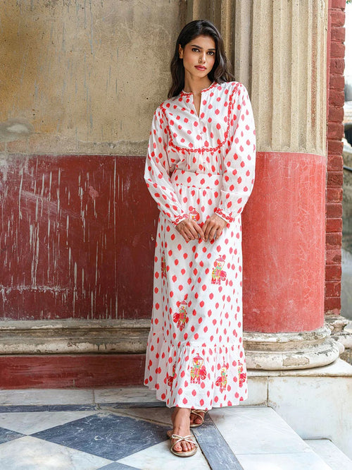 Catnep Blouse Red Dots Elephant