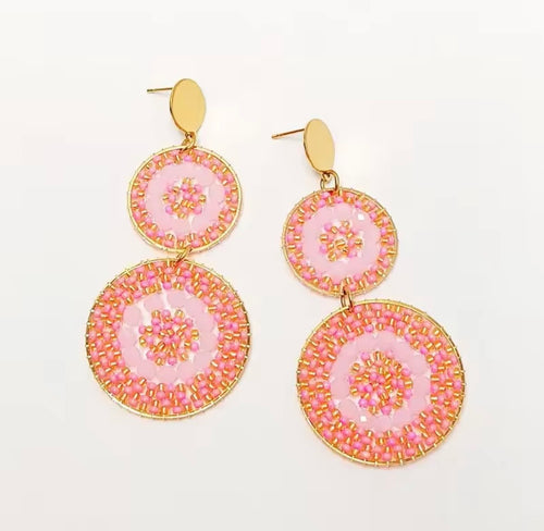 Ohrstecker Beads " Double Explosion Nude/Soft Pink"