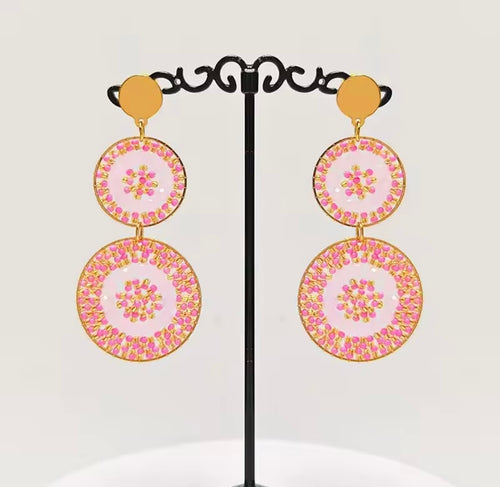 Ohrstecker Beads " Double Explosion Nude/Soft Pink"