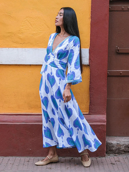 Dress Sarsparilla Ikat Petrol