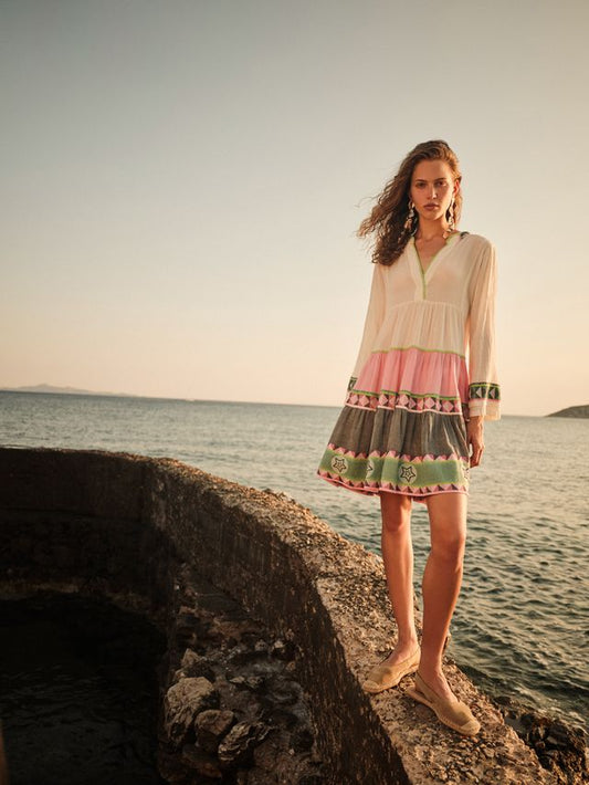 Dress Ella 3 soft pink/grün