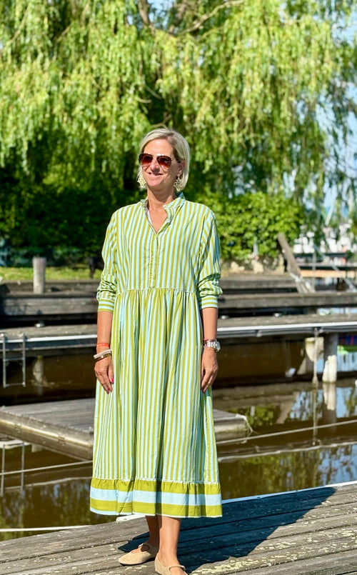 Maxi Dress "Niki" Stripes aqua/green