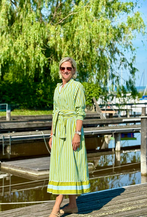 Maxi Dress "Niki" Stripes aqua/green