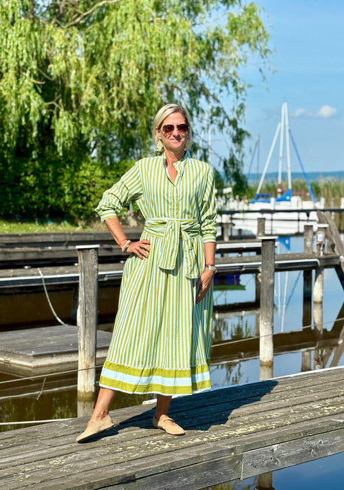 Maxi Dress "Niki" Stripes aqua/green