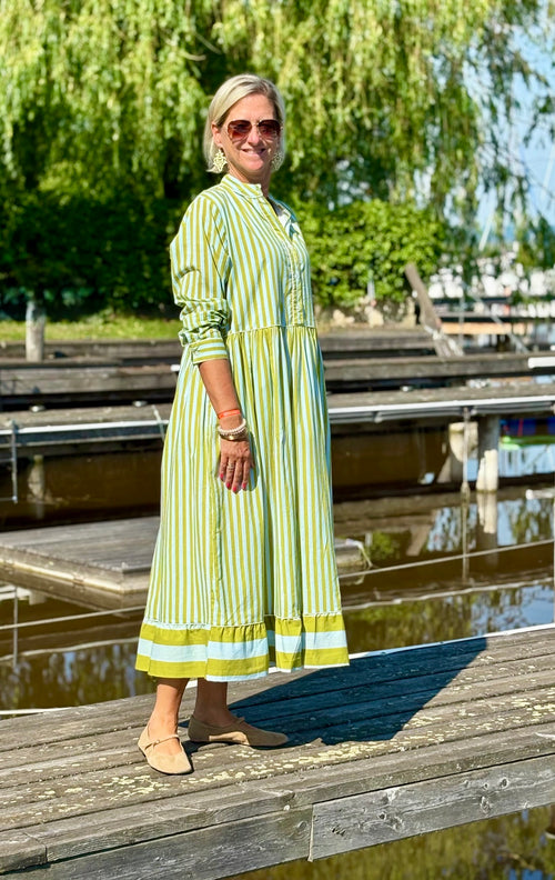 Maxi Dress "Niki" Stripes aqua/green