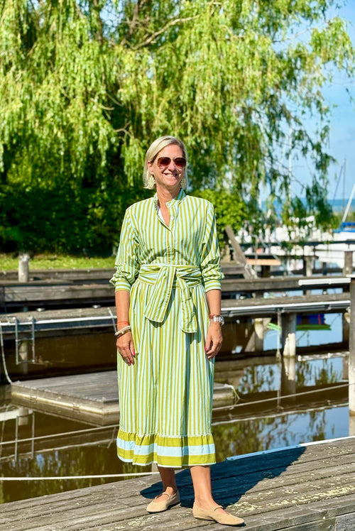 Maxi Dress "Niki" Stripes aqua/green