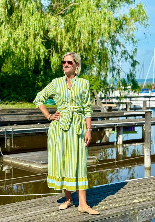 Maxi Dress "Niki" Stripes aqua/green