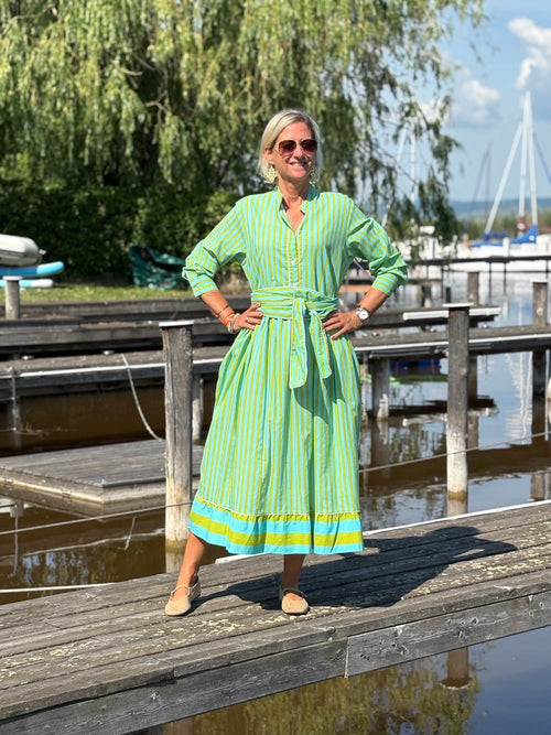 Maxi Dress "Niki" Stripes green/turquoise