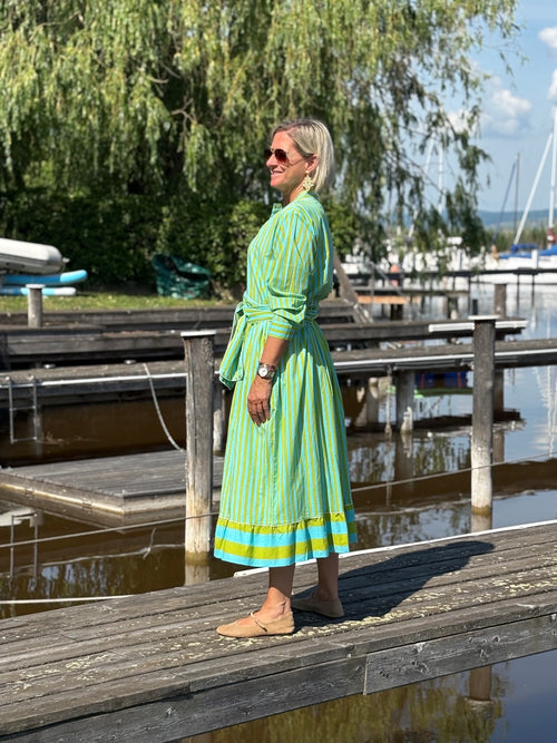 Maxi Dress "Niki" Stripes green/turquoise