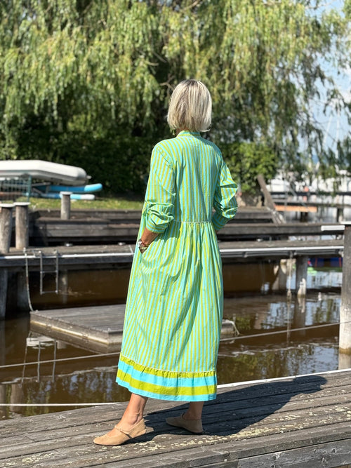 Maxi Dress "Niki" Stripes green/turquoise