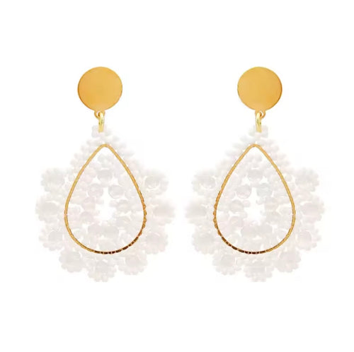 Ohrstecker Beads " Drops Pure White"