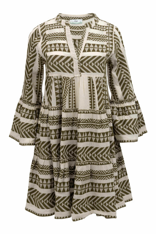 Dress Ella Midi khaki/offwhite