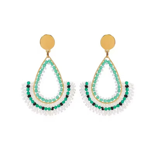 Ohrstecker Beads "Fine Drops" mint/white