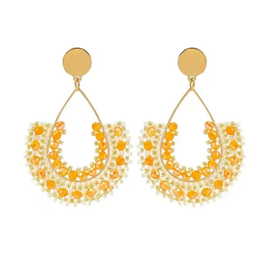 Ohrstecker Beads "Fine Drops" orange