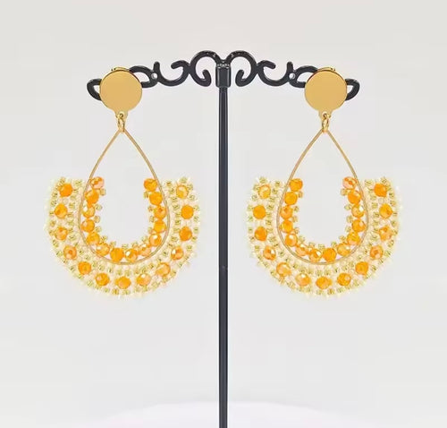 Ohrstecker Beads "Fine Drops" orange