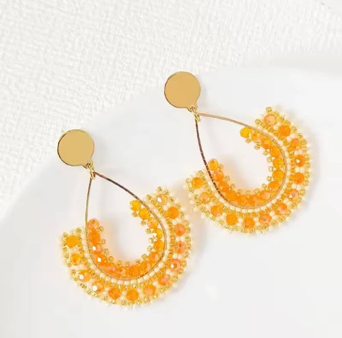 Ohrstecker Beads "Fine Drops" orange