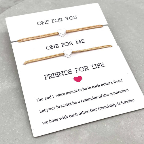 Armbandset " Friends for Life" Herz silber