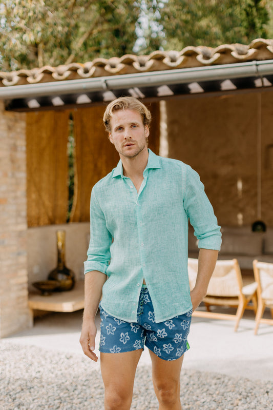 Leinen Hemd Positano mint