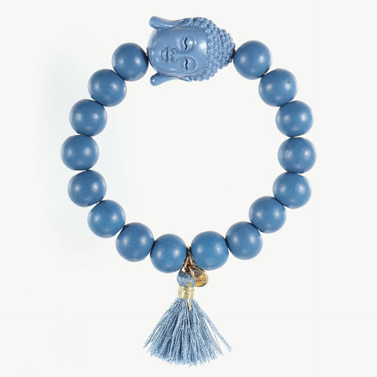 Holzarmband mit Buddhakopf einfärbig