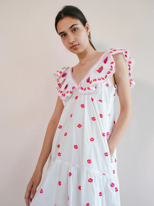 Dress Ginger white roses