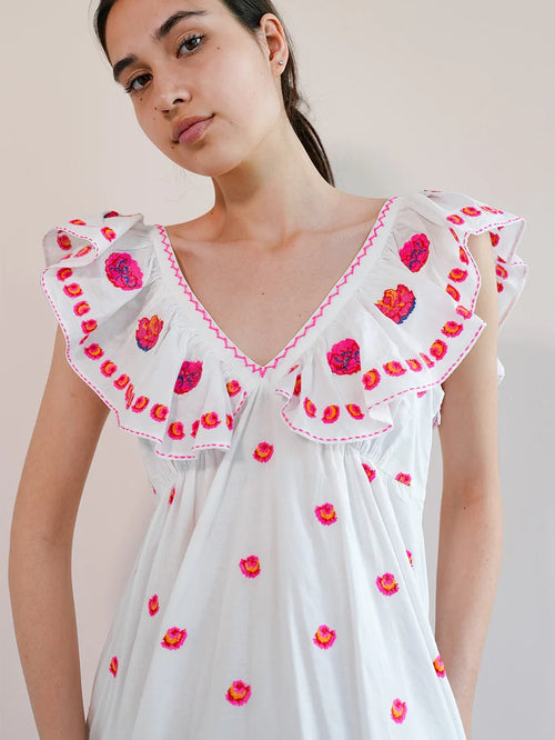 Dress Ginger white roses