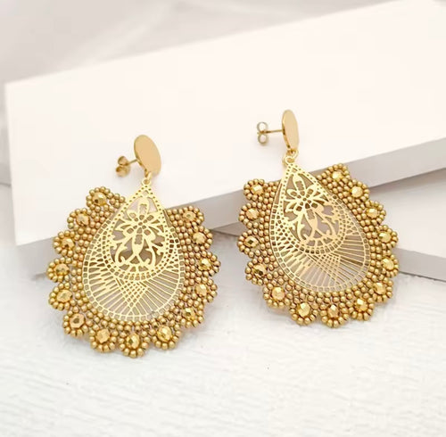Ohrstecker Beads "Golden Hour"