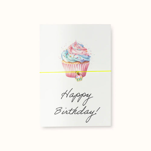 Armbandkarte "Happy Birthday Cupcake"