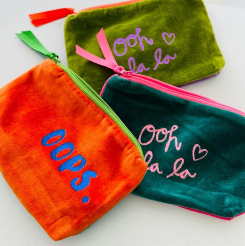 Samttäschchen Zip "Oops&Friends"