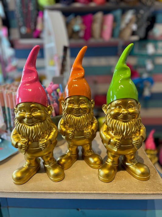 Garten Zwerg Gold/Neon Gr L