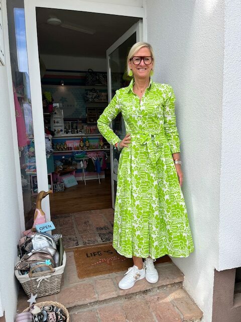 Hemdblusenkleid "Green Flower"