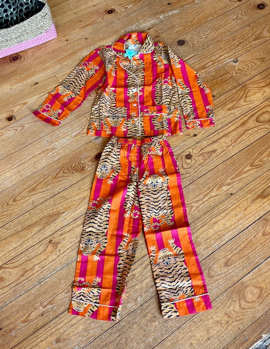 Kids Pyjama "Tiger on Stripes"