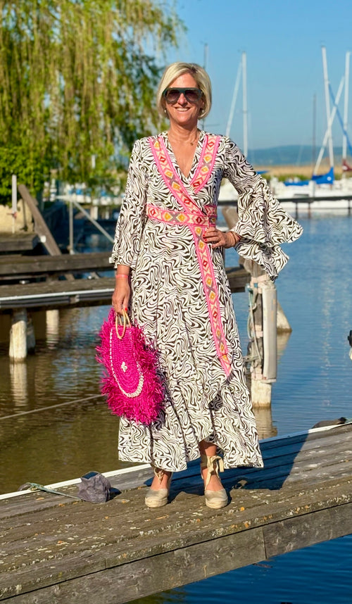Seiden Maxidress Lisboa "Zebra"