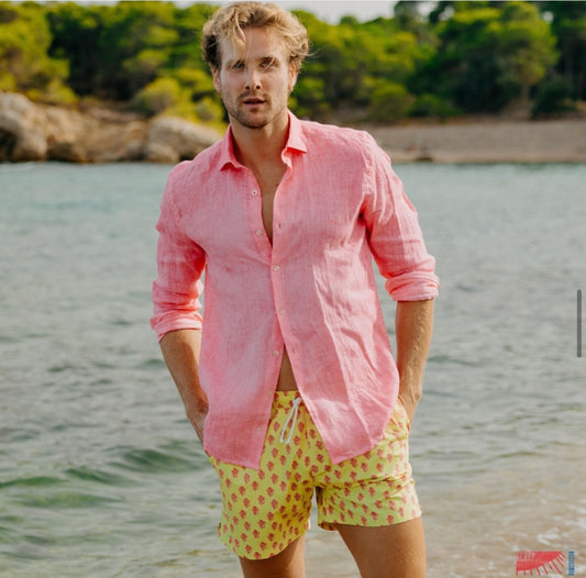 Leinen Hemd Positano pink
