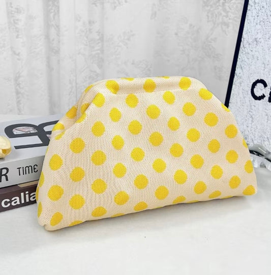 Clutch "Dots" yellow/white