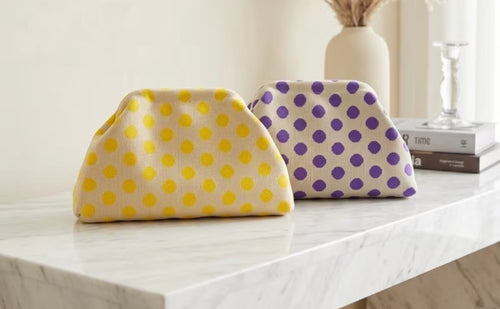 Clutch "Dots" yellow/white