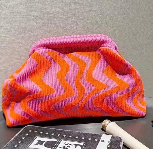 Clutch "Wave" fluo pink/coral
