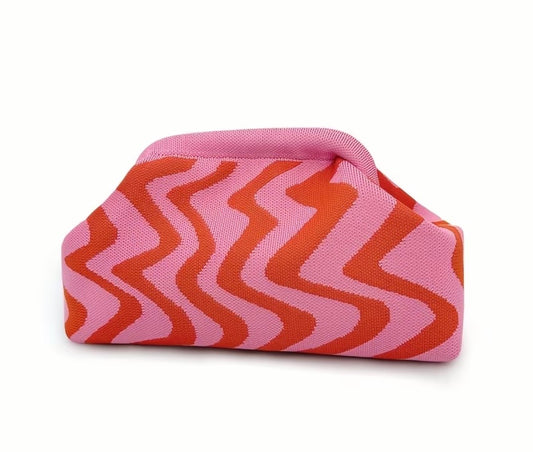 Clutch "Wave" red/pink
