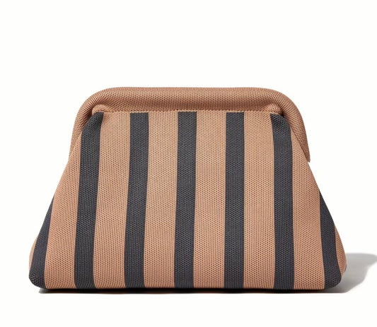 Clutch "Stripes" beige/black