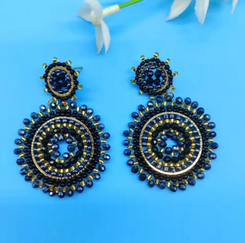 Ohrstecker Beads "Double Black"