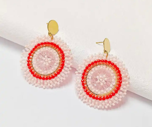 Ohrstecker Beads "Flamingo"