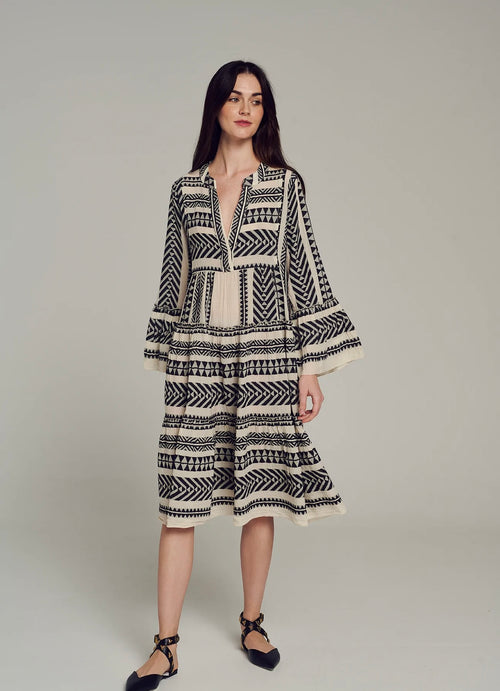 Dress Ella Midi white/black