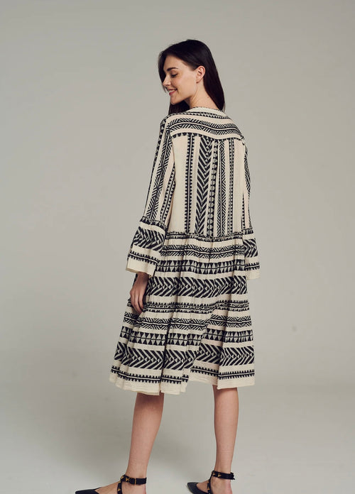 Dress Ella Midi white/black