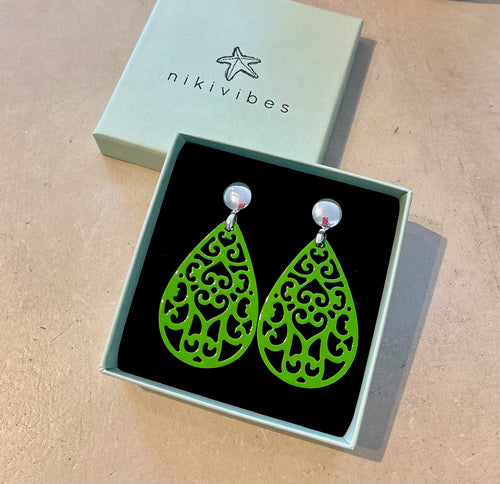 Hornohrringe Tropfen Heart silber