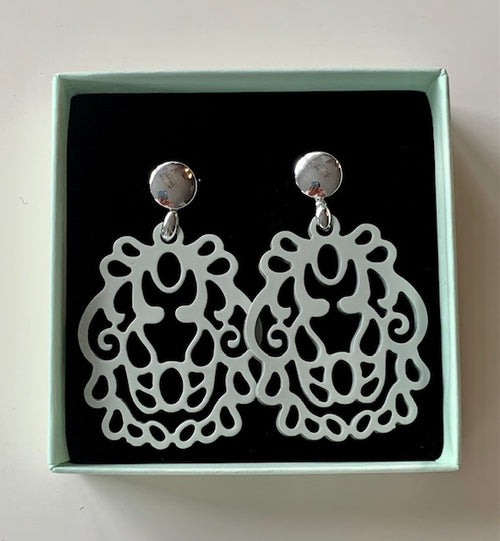 Hornohrringe Wappen silber Size M