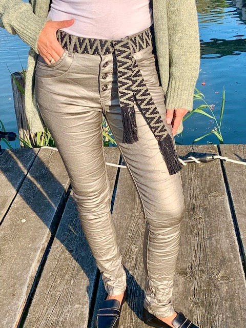 Jeans Stretch Shiny Bronze