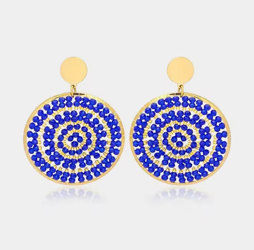 Ohrstecker Beads " Blue loves Gold"