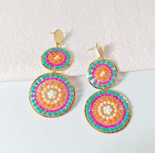 Ohrstecker Beads " Double Colour Explosion"