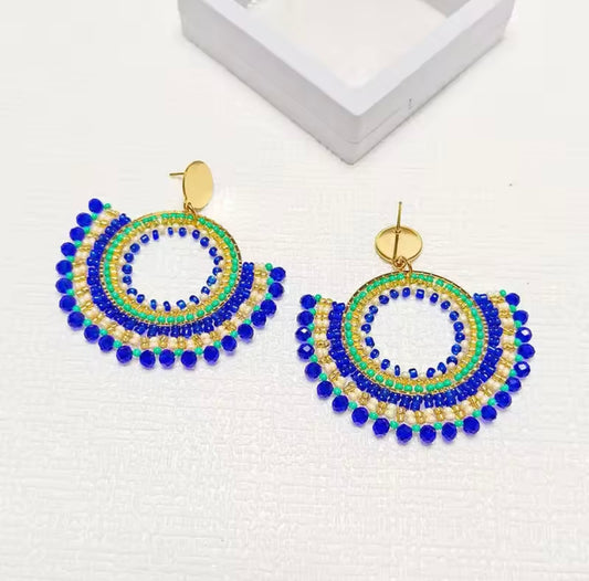 Ohrstecker Beads "Green and Blue Delight"