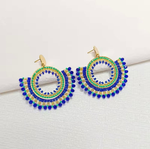 Ohrstecker Beads "Green and Blue Delight"